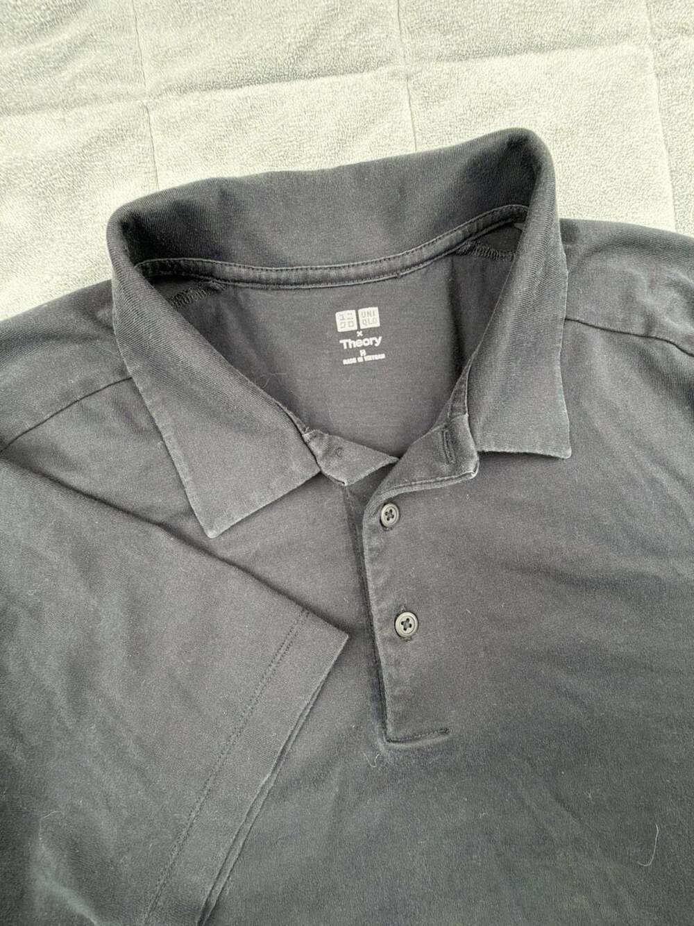 Uniqlo x Theory Men Black Short Sleeve Polo Shirt Size M